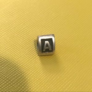 Pandora Charm - Letter A, worn